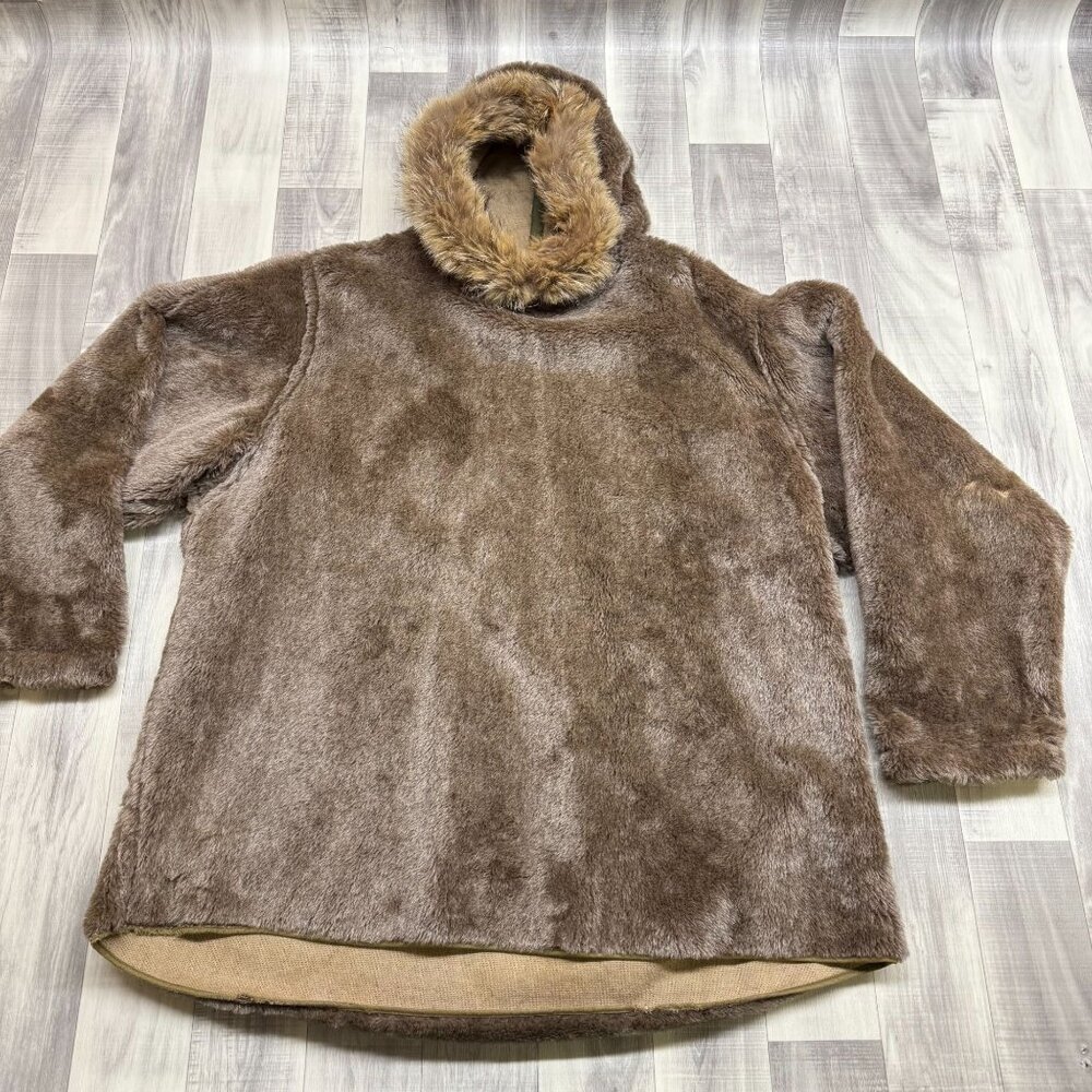 ✅Mens M WW2 1943 H. P. Shapiro Military Field Parka Fur Hood Solid Brown *ISSUES